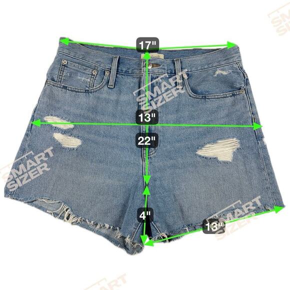 Madewell The Mom Jean Short High Rise Distressed Light Denim Wash Size 31 - Picture 7 of 11